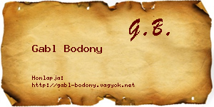 Gabl Bodony névjegykártya