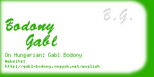 bodony gabl business card